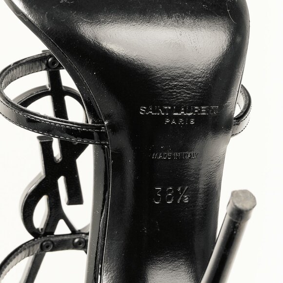 Saint Laurent Cassandra Sandal in Black Patent Leather - Picture 6 of 12